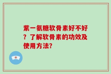 紫一氨糖软骨素好不好？了解软骨素的功效及使用方法？