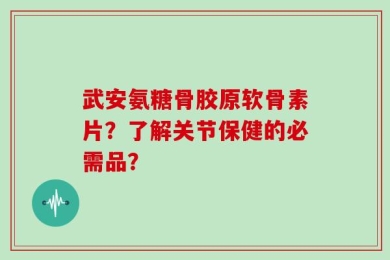 武安氨糖骨胶原软骨素片？了解关节保健的必需品？