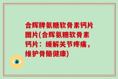 合辉牌氨糖软骨素钙片图片(合辉氨糖软骨素钙片：缓解关节疼痛，维护骨骼健康)