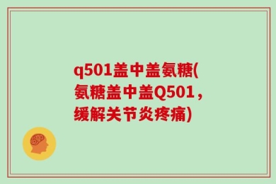 q501盖中盖氨糖(氨糖盖中盖Q501，缓解关节炎疼痛)