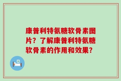 康普利特氨糖软骨素图片？了解康普利特氨糖软骨素的作用和效果？