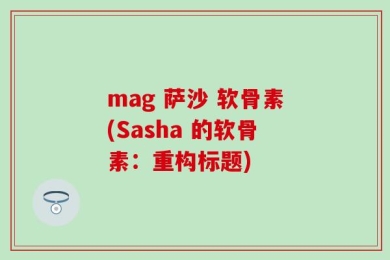 mag 萨沙 软骨素(Sasha 的软骨素：重构标题)