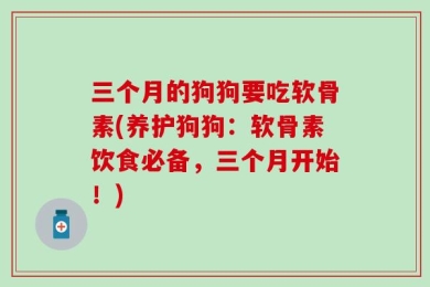 三个月的狗狗要吃软骨素(养护狗狗：软骨素饮食必备，三个月开始！)