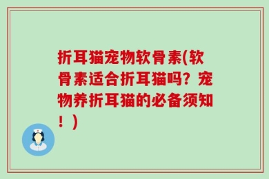 折耳猫宠物软骨素(软骨素适合折耳猫吗？宠物养折耳猫的必备须知！)
