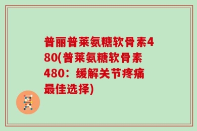 普丽普莱氨糖软骨素480(普莱氨糖软骨素480：缓解关节疼痛最佳选择)