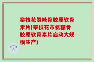 攀枝花氨糖骨胶原软骨素片(攀枝花市氨糖骨胶原软骨素片启动大规模生产)