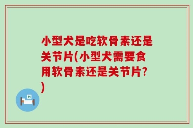 小型犬是吃软骨素还是关节片(小型犬需要食用软骨素还是关节片？)