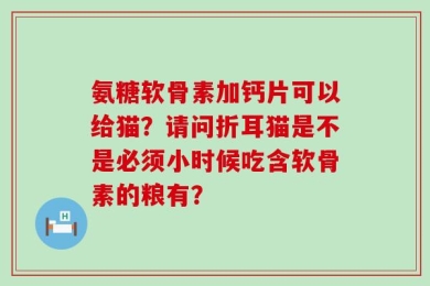氨糖软骨素加钙片可以给猫？请问折耳猫是不是必须小时候吃含软骨素的粮有？