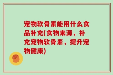宠物软骨素能用什么食品补充(食物来源，补充宠物软骨素，提升宠物健康)