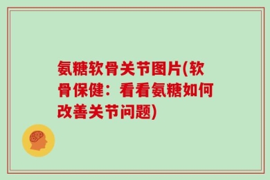 氨糖软骨关节图片(软骨保健：看看氨糖如何改善关节问题)