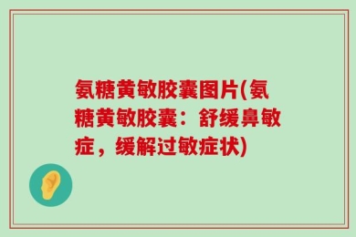 氨糖黄敏胶囊图片(氨糖黄敏胶囊：舒缓鼻敏症，缓解过敏症状)