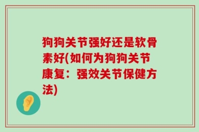 狗狗关节强好还是软骨素好(如何为狗狗关节康复：强效关节保健方法)