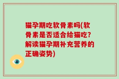 猫孕期吃软骨素吗(软骨素是否适合给猫吃？解读猫孕期补充营养的正确姿势)