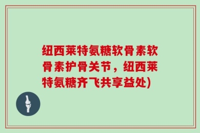 纽西莱特氨糖软骨素软骨素护骨关节，纽西莱特氨糖齐飞共享益处)