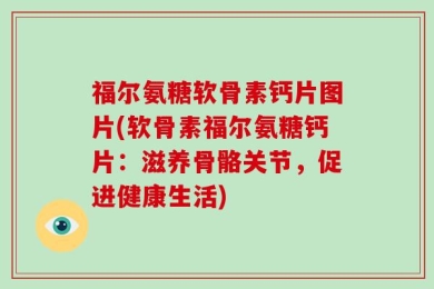 福尔氨糖软骨素钙片图片(软骨素福尔氨糖钙片：滋养骨骼关节，促进健康生活)