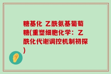 糖基化 乙酰氨基葡萄糖(重塑细胞化学：乙酰化代谢调控机制初探)