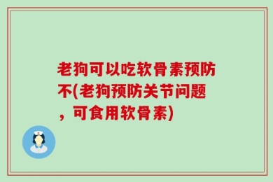 老狗可以吃软骨素预防不(老狗预防关节问题，可食用软骨素)