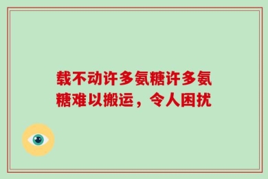 载不动许多氨糖许多氨糖难以搬运，令人困扰