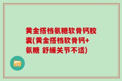 黄金搭档氨糖软骨钙胶囊(黄金搭档软骨钙+氨糖 舒缓关节不适)