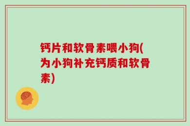 钙片和软骨素喂小狗(为小狗补充钙质和软骨素)