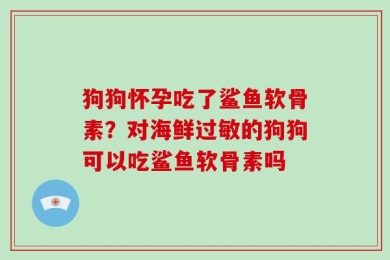 狗狗怀孕吃了鲨鱼软骨素？对海鲜过敏的狗狗可以吃鲨鱼软骨素吗