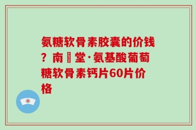 氨糖软骨素胶囊的价钱？南雲堂·氨基酸葡萄糖软骨素钙片60片价格