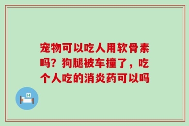 宠物可以吃人用软骨素吗？狗腿被车撞了，吃个人吃的消炎药可以吗