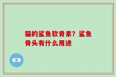 猫的鲨鱼软骨素？鲨鱼骨头有什么用途