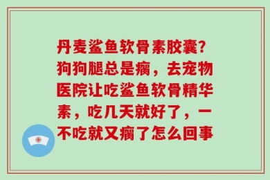 丹麦鲨鱼软骨素胶囊？狗狗腿总是瘸，去宠物医院让吃鲨鱼软骨精华素，吃几天就好了，一不吃就又瘸了怎么回事