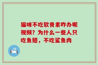 猫咪不吃软骨素咋办呢视频？为什么一些人只吃鱼翅，不吃鲨鱼肉