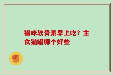 猫咪软骨素早上吃？主食猫罐哪个好些