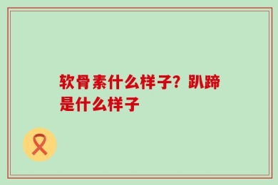软骨素什么样子？趴蹄是什么样子