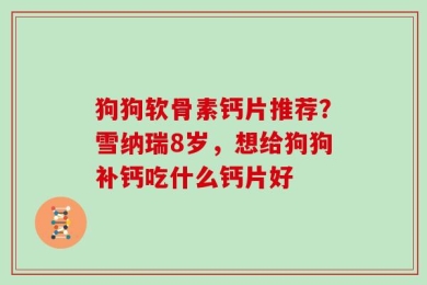 狗狗软骨素钙片推荐？雪纳瑞8岁，想给狗狗补钙吃什么钙片好