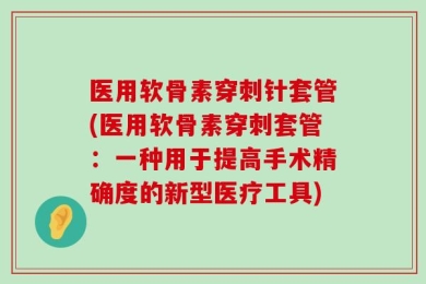医用软骨素穿刺针套管(医用软骨素穿刺套管：一种用于提高手术精确度的新型医疗工具)