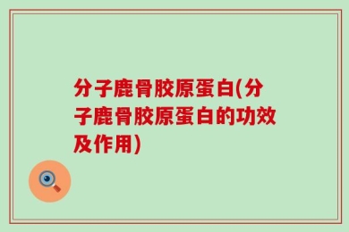 分子鹿骨胶原蛋白(分子鹿骨胶原蛋白的功效及作用)