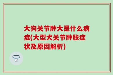 大狗关节肿大是什么病症(大型犬关节肿胀症状及原因解析)