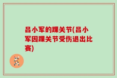 吕小军的踝关节(吕小军因踝关节受伤退出比赛)
