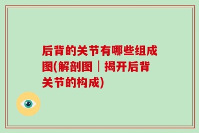 后背的关节有哪些组成图(解剖图│揭开后背关节的构成)