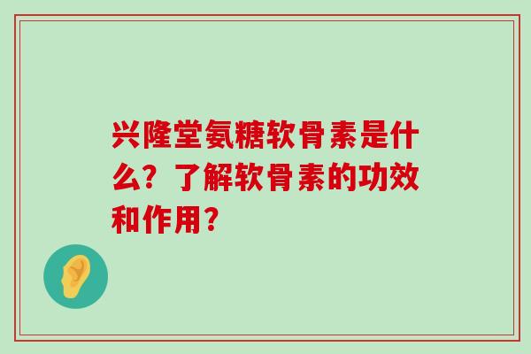 兴隆堂氨糖软骨素是什么?了解软骨素的功效和作用? 兴隆堂氨糖软骨素是什么?了解软骨素的功效和作用?