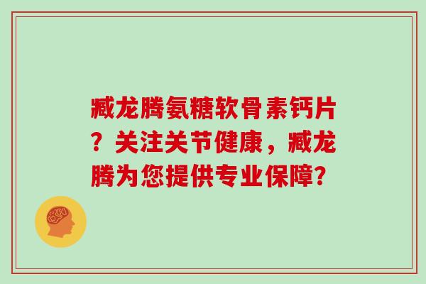 臧龙腾氨糖软骨素钙片?关注关节健康,臧龙腾为您提供专业保障? 臧龙腾氨糖软骨素钙片?关注关节健康,臧龙腾为您提供专业保障?