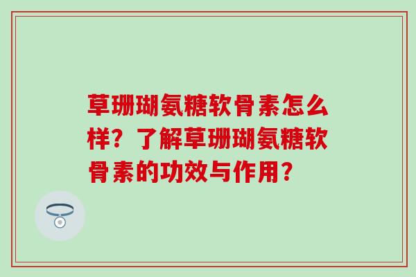 草珊瑚氨糖软骨素怎么样?了解草珊瑚氨糖软骨素的功效与作用? 草珊瑚氨糖软骨素怎么样?了解草珊瑚氨糖软骨素的功效与作用?