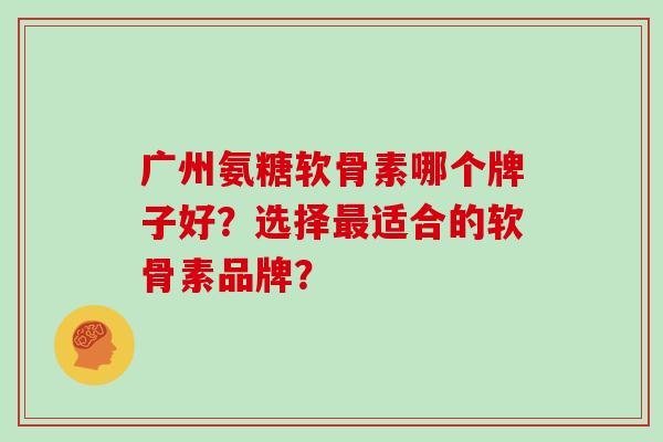 广州氨糖软骨素哪个牌子好?选择适合的软骨素品牌? 广州氨糖软骨素哪个牌子好?选择适合的软骨素品牌?