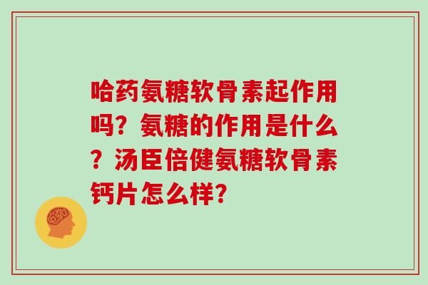 哈药氨糖软骨素起作用吗?氨糖的作用是什么?汤臣倍健氨糖软骨素钙片怎么样? 哈药氨糖软骨素起作用吗?氨糖的作用是什么?汤臣倍健氨糖软骨素钙片怎么样?