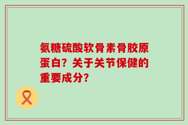 氨糖硫酸软骨素骨胶原蛋白?关于关节保健的重要成分? 氨糖硫酸软骨素骨胶原蛋白?关于关节保健的重要成分?