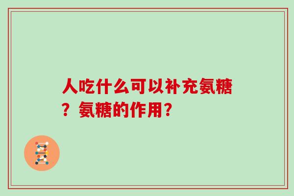 人吃什么可以补充氨糖？氨糖的作用？