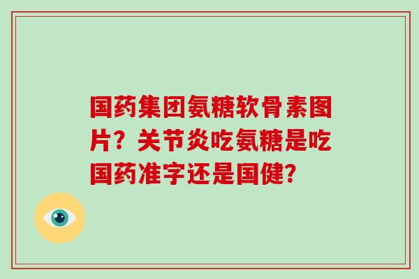 国药集团氨糖软骨素图片?吃氨糖是吃国药准字还是国健? 国药集团氨糖软骨素图片?吃氨糖是吃国药准字还是国健?
