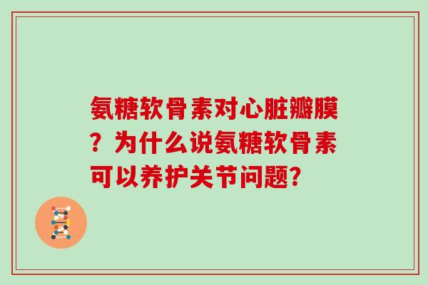 氨糖软骨素对瓣膜?为什么说氨糖软骨素可以养护关节问题? 氨糖软骨素对瓣膜?为什么说氨糖软骨素可以养护关节问题?