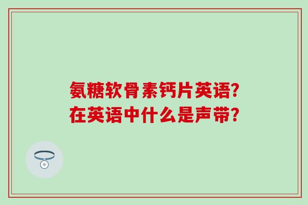 氨糖软骨素钙片英语?在英语中什么是声带? 氨糖软骨素钙片英语?在英语中什么是声带?