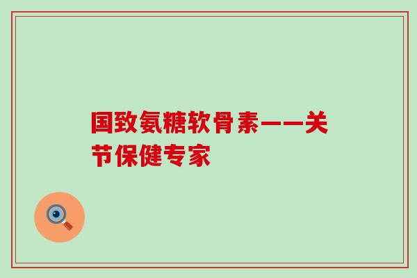 国致氨糖软骨素——关节保健专家 国致氨糖软骨素——关节保健专家