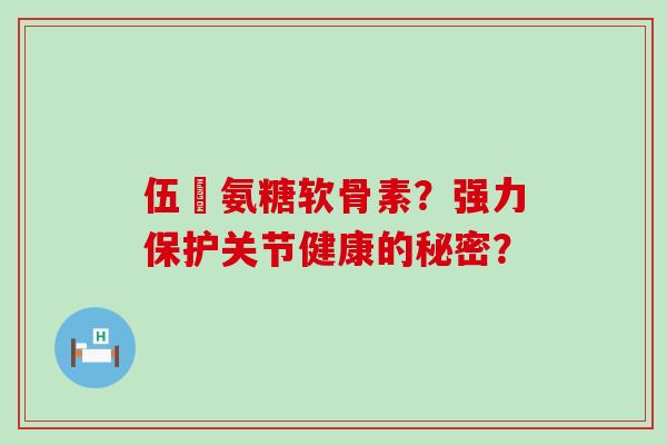 伍蓇氨糖软骨素？强力保护关节健康的秘密？